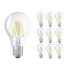 Voordeelpak 10x Osram CLASSIC LED E27 Peer Filament Helder 4W 470lm - 827 Zeer Warm Wit | Vervangt 40W