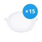 Voordeelpak 15x LED Downlight UltraSlim 15W 1200lm 110D - 840 Koel Wit | 190mm - Zaagmaat 175mm